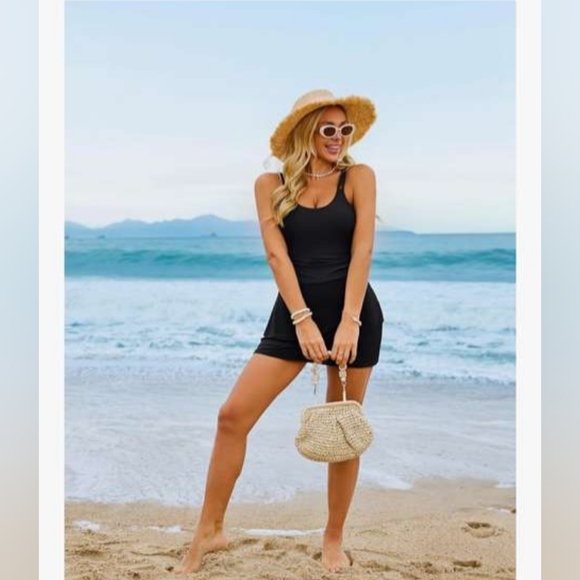 Arolina Women's One-Piece Swim Dress Tummy Control Modest Swimsuit with Swim NEW - Picture 8 of 16